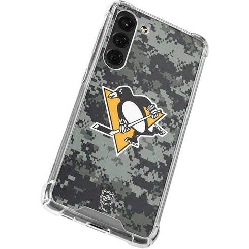 NHL Pittsburgh Penguins Camo Galaxy S24 FE Clear Case